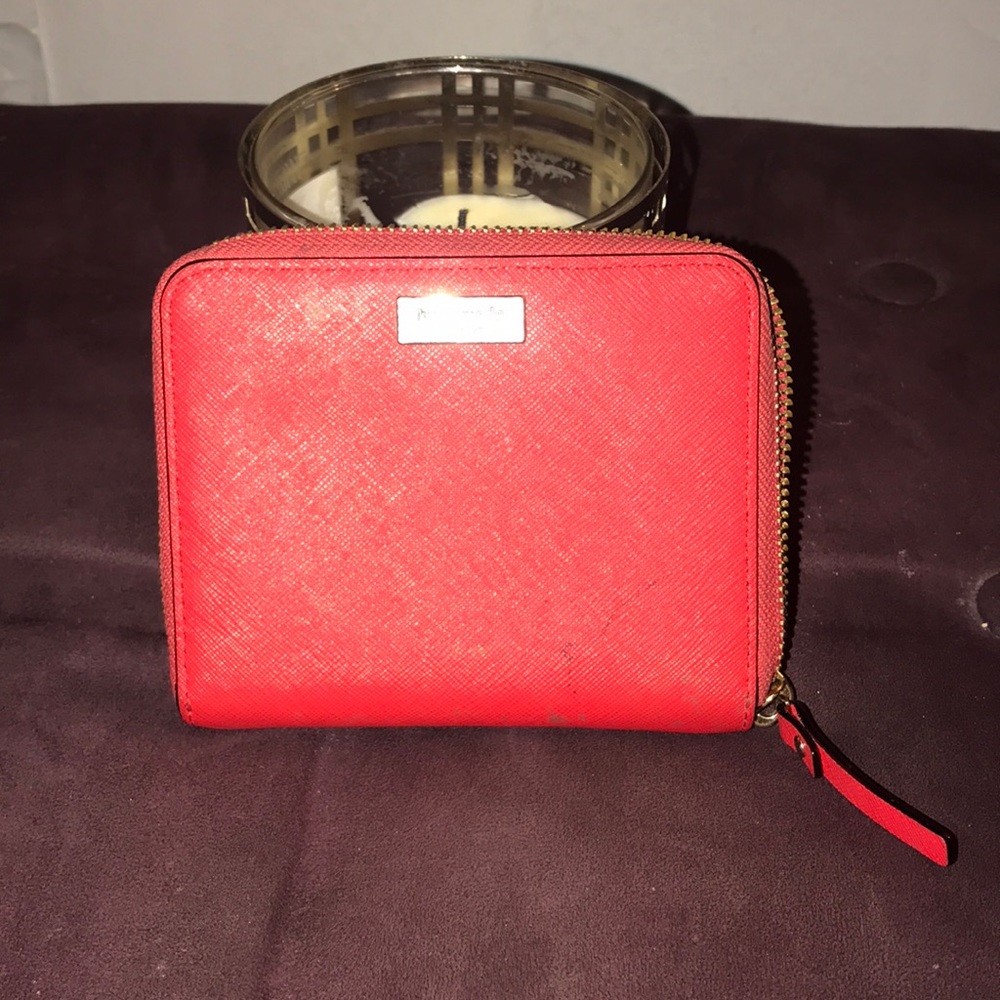 Kate Spade Red/Orange Zip around wallet